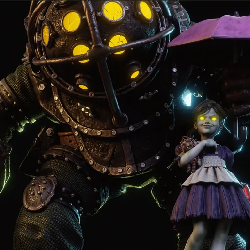 Big Daddy and Little Sister 3D Print printable model