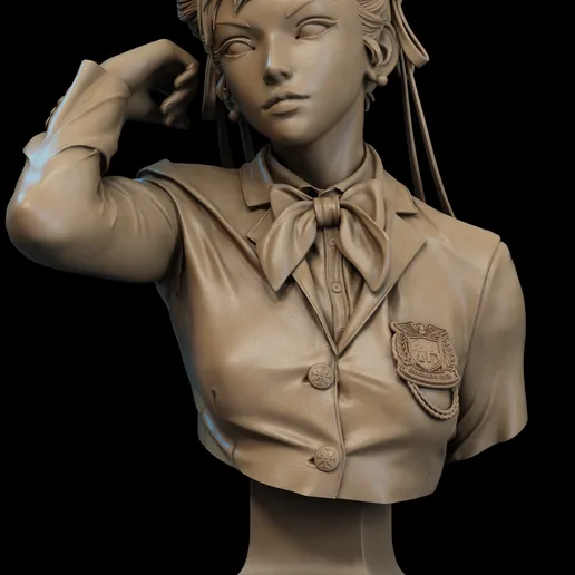 Chun Li Bust 3D Print printable model