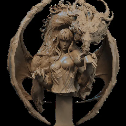 Dragon Lady Bust 3D Print printable model