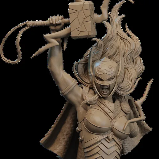 Lady Thor Bust 3D Print printable model