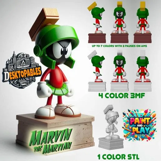 Marvin the Martian - Looney Tunes Icon (4-7 Color AMS + STL) printable model