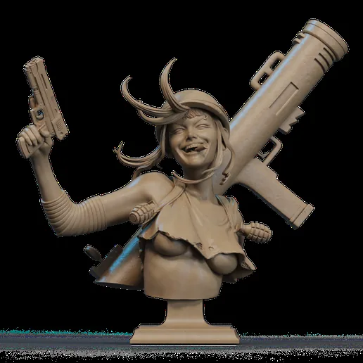 War Girl Bust 3D Print printable model